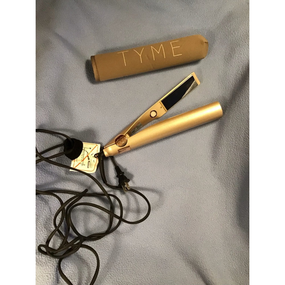 TYME Pro Gold & Black Hair Straightener/Curling Iron